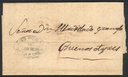 1074 PARAGUAY: "Entire Letter Dated Asunción 20/MAY/1861, Sent To Buenos Aires Per St - Paraguay
