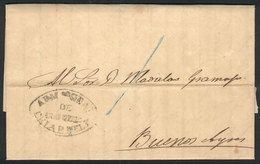 1077 PARAGUAY: "Entire Letter Dated Asunción 20/SE/1864, Sent To Buenos Aires Per Ste - Paraguay