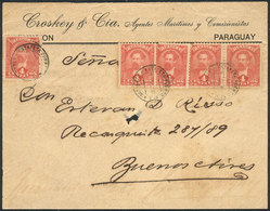 1080 PARAGUAY: Front Of Cover Franked With 20c., Sent To Buenos Aires On 5/AU/1896, V - Paraguay