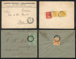 1107 PERU: 2 Covers Sent To France And Germany In 1899 And 1902 Franked With 22c. Rat - Peru