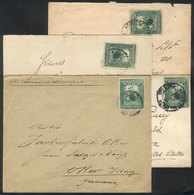 1108 PERU: 4 Covers Sent Abroad Between 1902 And 1904, All Franked With 22c. (Sc.164) - Perù