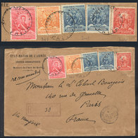 1111 PERU: 13/JA/1905 Payta - France, Heavy Registered Cover Franked With 6 Single Ra - Perú