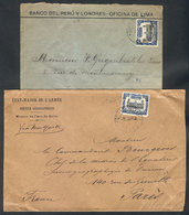 1112 PERU: 2 Covers Sent To USA And France In 1905 With The New Rate Of 12c., Franked - Peru