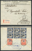 1115 PERU: 17/JUL/1907 Lima - Paris, Registered Cover Franked With 34c. (double Rate - Pérou