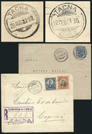 1123 PERU: "INTERESTING Couple Of Covers Sent From TACNA To Copiapó And Valdivia In 1 - Perú
