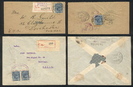 1128 PERU: 2 Covers Sent From Pisco To Chile And USA In 1928 And 1929 Franked With Th - Perù