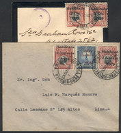 1129 PERU: 2 Covers Used In 1929 And 1930 Franked With 4c. And 6c. Rates With Provisi - Perú