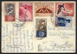 1172 SAN MARINO: Postcard Sent To Argentina In 1957 With Nice Thematic Postage: Sport - Other & Unclassified