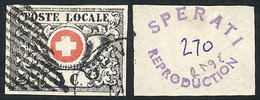 1185 SWITZERLAND: Sc.2L6, 1849/50 5c. Black And Red, Sperati FORGERY, Excellent Quali - 1843-1852 Federal & Cantonal Stamps