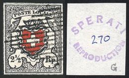 1187 SWITZERLAND: Sc.2, 1850 5c. Black And Red, Sperati FORGERY, Excellent Quality, R - Other & Unclassified