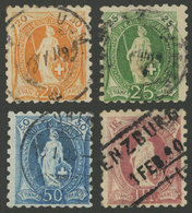 1197 SWITZERLAND: Sc.89 + 90 + 92 + 93, 1888 Stamps Perf 9½, Fine General Quality, Ca - Altri & Non Classificati