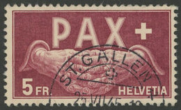 1201 SWITZERLAND: Sc.304, 1945 Pax 5Fr., Used, Good Example! - Altri & Non Classificati