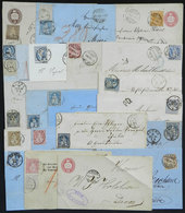 1204 SWITZERLAND: 18 Old Overs Or Folded Covers + 2 Fronts, Used With Nice Postages A - ...-1845 Préphilatélie