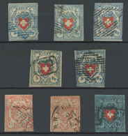 1208 SWITZERLAND: Stockcard With 8 Classic Stamps, Mixed Quality (genuine, But With F - Altri & Non Classificati