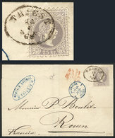 1222 TRIESTE: 13/JUL/1869 Trieste-France: Folded Cover Franked By Sc.32 (Mi.40), Supe - Sonstige & Ohne Zuordnung