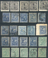 1245 URUGUAY: Sc.34/38, Lot Of Perforated, Used And Mint (most Without Gum) Stamps, G - Uruguay