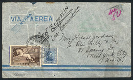 1257 URUGUAY: Cover Flown By Zeppelin, Sent From Montevideo To USA On 18/MAY/1930, Wi - Uruguay