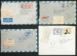 1259 URUGUAY: 63 Covers With Interesting Postages Sent To Argentina, Very Fine Genera - Uruguay