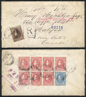 1279 VENEZUELA: 4/FE/1883 Puerto Cabello - Halifax (Canada): Registered Cover Franked - Venezuela