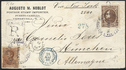 1283 VENEZUELA: 28/MAY/1886 P.Cabello - Munchen (Germany): Registered Cover Franked B - Venezuela