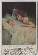 Clarence F. Underwood  A Baby Asleep Watched By His Adoring Parents : "Our Greatest Luck !"  1913y. E860 - Underwood, Clarence F.