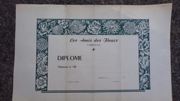 87- LIMOGES- RARE  DIPLOME VIERGE LES AMIS DES FLEURS -IMPRIMERIE COUTY & COMBROUZE - Diplomi E Pagelle