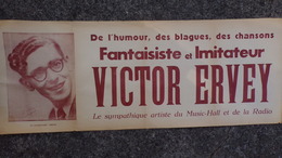 87- LIMOGES- RARE  AFFICHE MUSIC HALL OPERETTE RADIO- VICTOR ERVEY-IMITATEUR - IMPRIMERIE LES IMPRIMES D' ART - Plakate