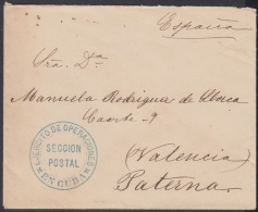 1898-H-74 CUBA ESPAÑA SPAIN. 1896. SPANISH AMERICAN WAR. FRANQUICIA EJERCITO OPERACIONES. SECCION POSTAL. RARO. - Storia Postale