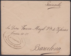 1898-H-76 CUBA ESPAÑA SPAIN. CIRCA 1896. SPANISH AMERICAN WAR. FRANQUICIA ARTILLERIA 4 Co, 10 BATALLON DE LA PLAZA. - Covers & Documents