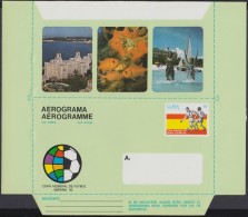 1982-EP-173 CUBA 1982 (LG1428) UNFOLDED POSTAL STATIONERY AEROGRAMME SOCCER SPAIN WORLD CUP, COPA MUNDIAL FUTBOL ESPAÑA. - Brieven En Documenten