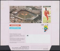 1991-EP-60 CUBA 1991 (LG1432) UNFOLDED POSTAL STATIONERY AEROGRAMME PANAMERICAN GAMES, BASEBALL, BEISBOL. - Briefe U. Dokumente