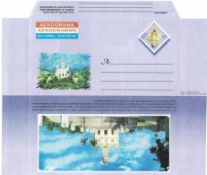 2003-EP-41 CUBA 2003 (LG1444) UNFOLDED POSTAL STATIONERY AEROGRAMME IGLESIA CARIDAD DEL COBRE, CHURCH. - Storia Postale