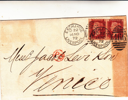 Liverpool To Venezia, One Penny+one Penny+PD + 466 Cover Con Contenuto 1872 - Cartas