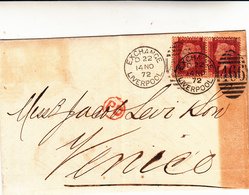 Liverpool To Venezia, One Penny+one Penny+PD + 466 Cover Con Contenuto 1872 - Lettres & Documents