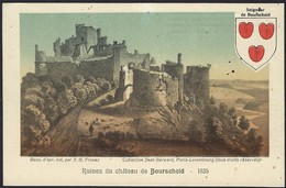 Ruines Du Château De Bourscheid -1835, Carte Artistique, Nouveau (2scans) - Bourscheid