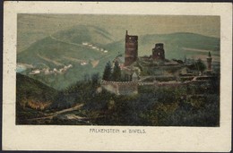 Falkenstein Le Château Et Biwels, Carte Artistique,  (2scans) - Burscheid