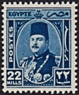 A0814 EGYPT 1944, SG 301  22m King Farouk, MNH - Unused Stamps