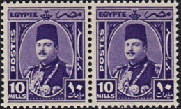 A0865 EGYPT 1944, SG 296  10m King Farouk, MNH Pair - Ungebraucht