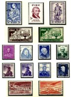 IRELAND, Commemoratives, Yv 122, 124, 126, 128, 130/32, 134, 136, 138, 140/42, Av 4, 6, */o M/U, F/VF, Cat. € 32 - Neufs