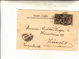 Johannesburg, Market Street Post Card Used To Zurigo, 1903 - Ohne Zuordnung
