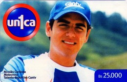 TARJETA TELEFONICA DE VENEZUELA, PREPAGO. UNI1-0565, NICOLÁS CARDONA, MOTOCROSS, TALENTO DEPORTIVO CANTV. (101) - Venezuela