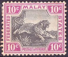 MALAYA 1904 10 Cents Black & Claret SG43b MH - Malayan Postal Union