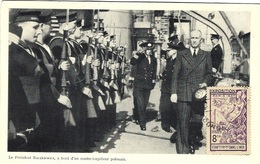 1945- Photo Du 6 3 45  De Pondicherry  " Le Président Raczkiéwicz ,à Bord D'un Contre-torpilleur Polonais " - Covers & Documents
