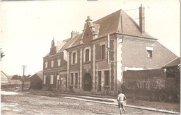 Dépt 80 - BEUVRAIGNES - ÉPREUVE De CARTE POSTALE (photo R. LELONG) + PLAQUE De VERRE D'origine - La MAIRIE - Édit.Pruche - Beuvraignes