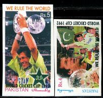 AS5419 Pakistan 1992 Prime Minister's Former Cricket Star Flag 2V Unissued Stamp Impref MNH - Francobolli