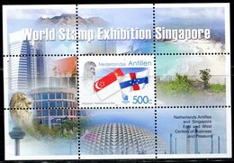 AS5424 Netherlands Antilles 2004 And Singapore Friendly Flag S/S MNH - Francobolli