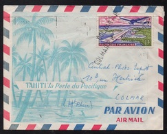 POLYNESIE FRANCAISE - PAPEETE / 1961 ENVELOPPE AVION ILLUSTREE POUR COLMAR (ref LE2471) - Brieven En Documenten