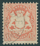 BAYERN 27Xb O, 1870, 18 Kr. Dunkelziegelrot, Wz. Enge Rauten, K1 MÜHLDORF STADT, Pracht, Gepr. Brettl, Mi. 240.- - Sonstige & Ohne Zuordnung