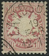 BAYERN 39a O, 1876, 10 Pf. Hellilarosa, Pracht, Mi. 140.- - Andere & Zonder Classificatie