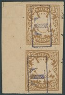 BAYERN 58B Paar BrfStk, 1888, 25 Pf. Braunocker Im Senkrechten Randpaar Mit T-Stempeln, Prachtbriefstück - Other & Unclassified
